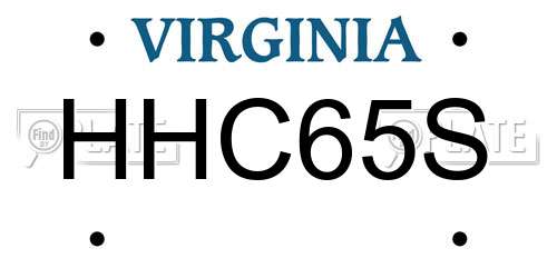 HHC65S Virginia License Plate