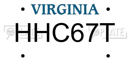 HHC67T Virginia License Plate