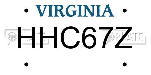 HHC67Z Virginia License Plate