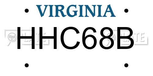 HHC68B Virginia License Plate