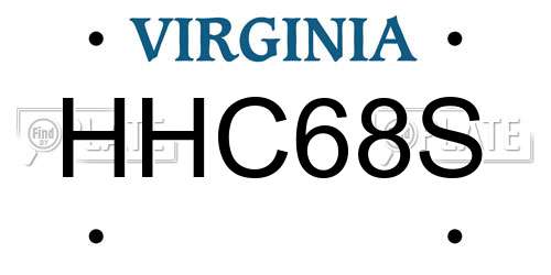 HHC68S Virginia License Plate