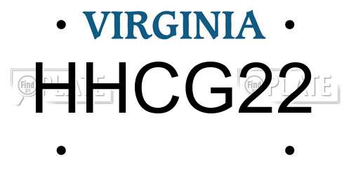 HHCG22 Virginia License Plate