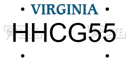 HHCG55 Virginia License Plate