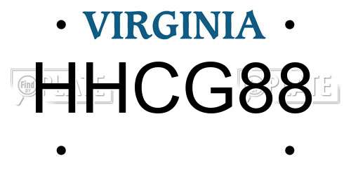 HHCG88 Virginia License Plate