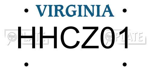 HHCZ01 Virginia License Plate