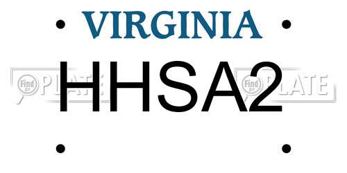 HHSA2 Virginia License Plate