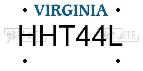 HHT44L Virginia License Plate