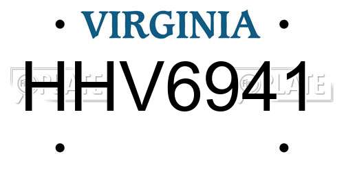 HHV6941 Virginia License Plate