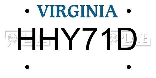 HHY71D Virginia License Plate