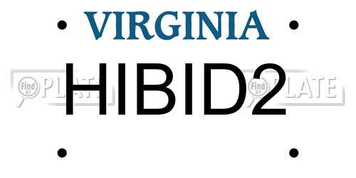 HIBID2 Virginia License Plate