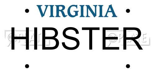 HIBSTER Virginia License Plate