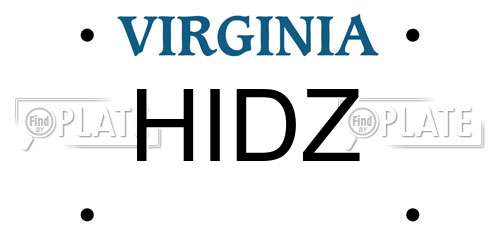 HIDZ Virginia License Plate