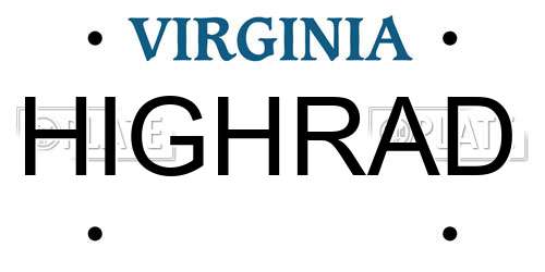 HIGHRAD Virginia License Plate