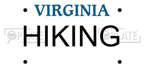 HIKING Virginia License Plate