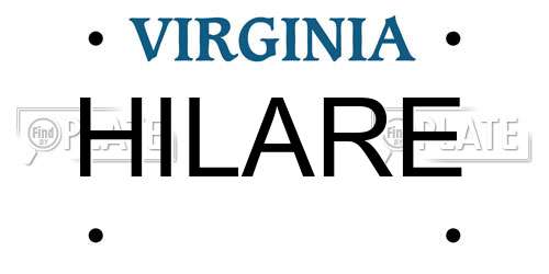 HILARE Virginia License Plate