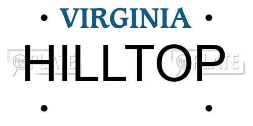 HILLTOP Virginia License Plate