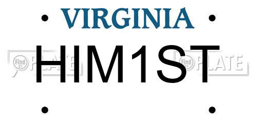 HIM1ST Virginia License Plate