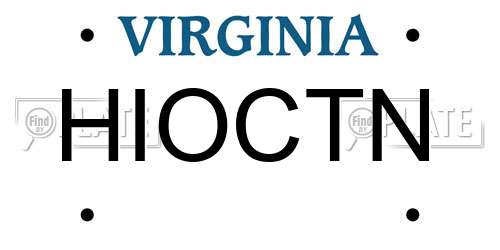 HIOCTN Virginia License Plate