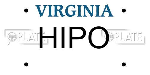 HIPO Virginia License Plate
