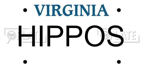 HIPPOS Virginia License Plate