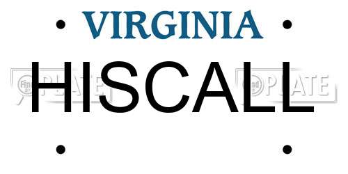 HISCALL Virginia License Plate