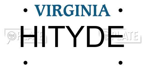 HITYDE Virginia License Plate