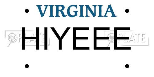 HIYEEE Virginia License Plate