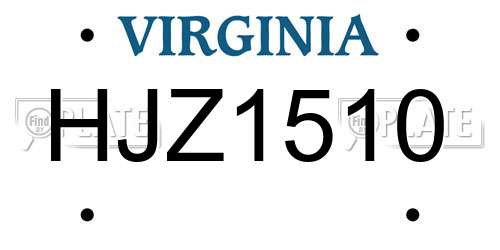 HJZ1510 Virginia License Plate
