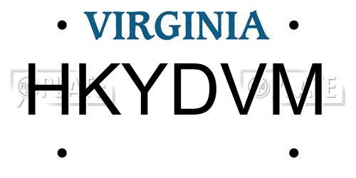 HKYDVM Virginia License Plate