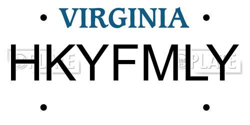 HKYFMLY Virginia License Plate