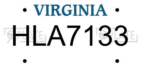 HLA7133 Virginia License Plate