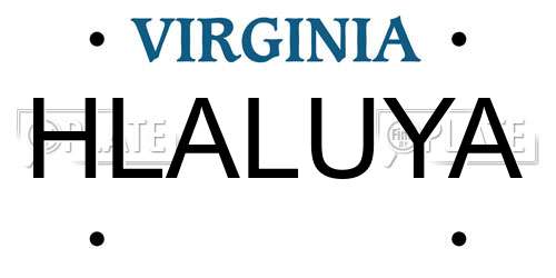 HLALUYA Virginia License Plate
