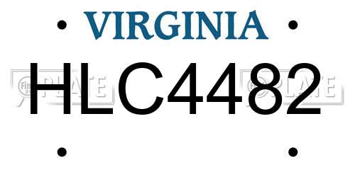 HLC4482 Virginia License Plate