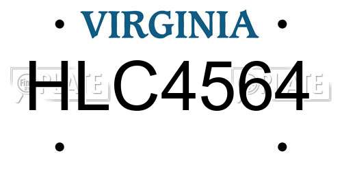 HLC4564 Virginia License Plate