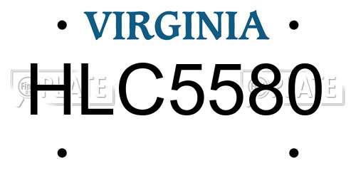 HLC5580 Virginia License Plate