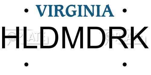 HLDMDRK Virginia License Plate