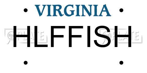 HLFFISH Virginia License Plate