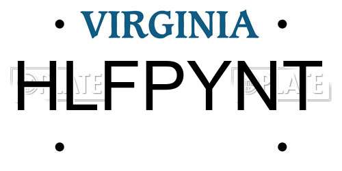 HLFPYNT Virginia License Plate
