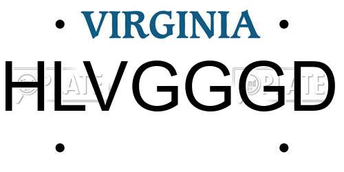 HLVGGGD Virginia License Plate