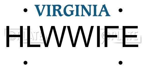 HLWWIFE Virginia License Plate