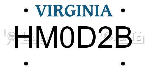 HM0D2B Virginia License Plate