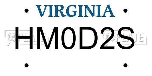 HM0D2S Virginia License Plate