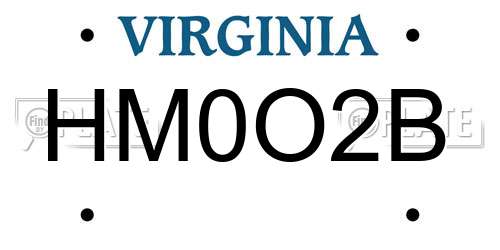 HM0O2B Virginia License Plate