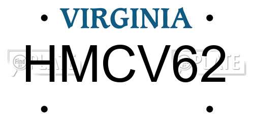 HMCV62 Virginia License Plate