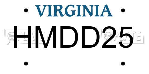 HMDD25 Virginia License Plate