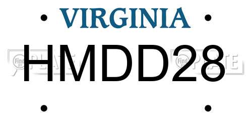 HMDD28 Virginia License Plate