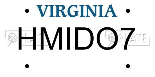 HMIDO7 Virginia License Plate
