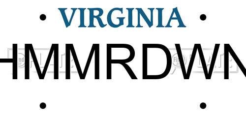 HMMRDWN Virginia License Plate