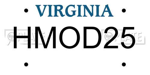 HMOD25 Virginia License Plate