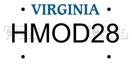 HMOD28 Virginia License Plate